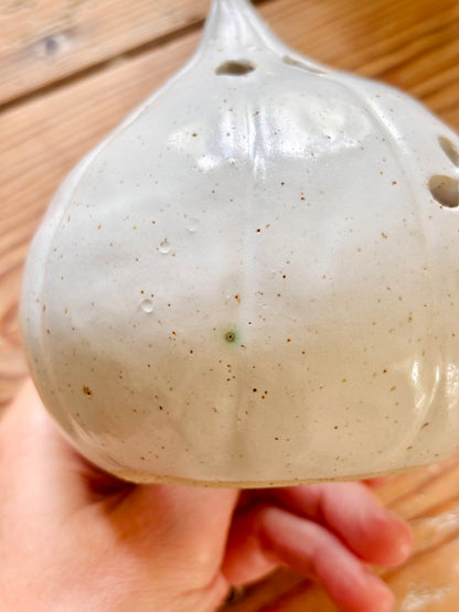 PATRICK MEXICAIN EN FLEURS - photophore blanc moucheté et or - 2 - imparfaite