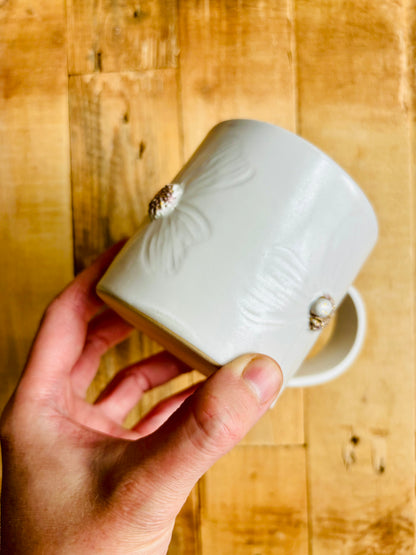 Tasse printemps - blanc et or