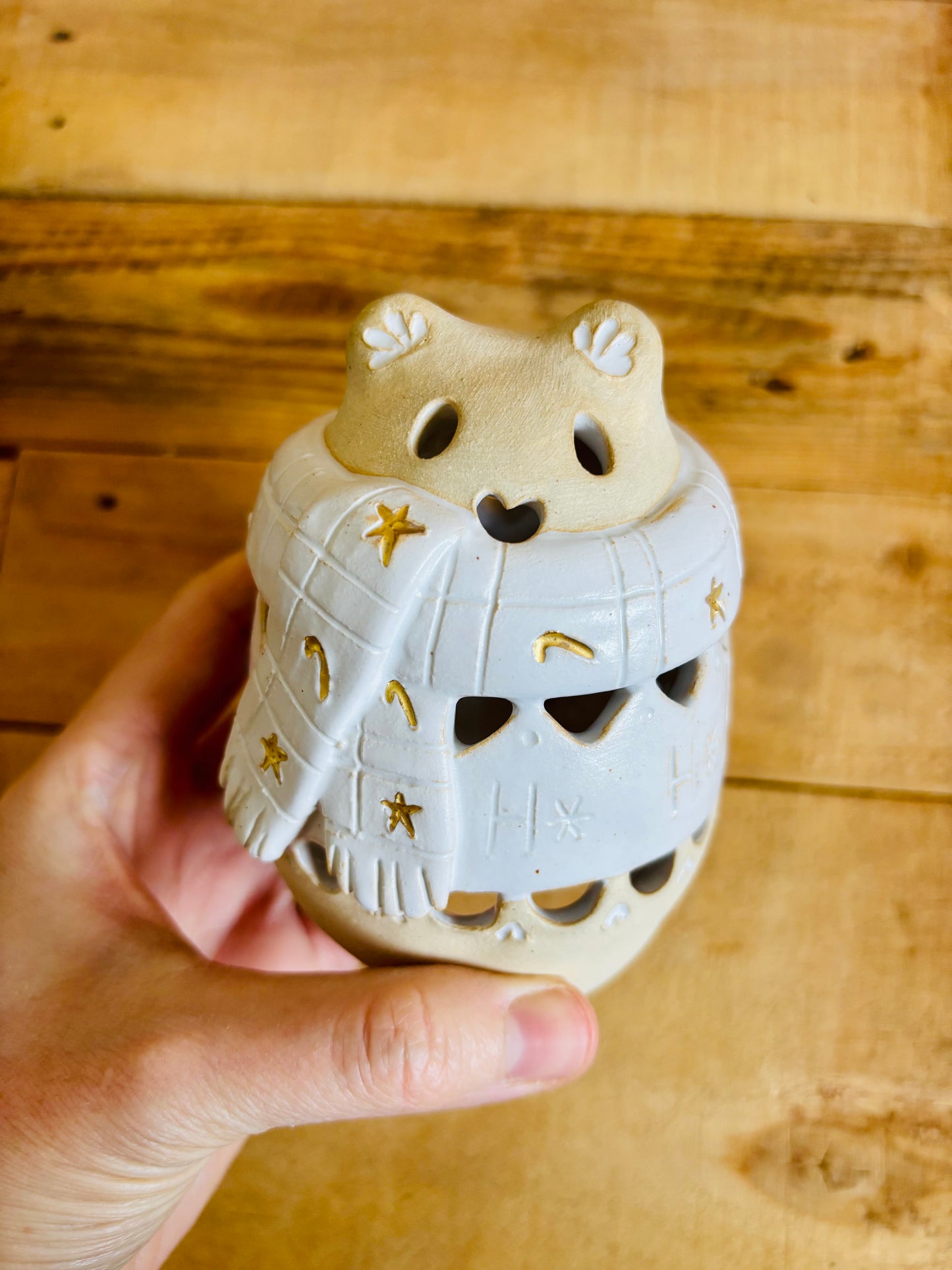 Ours polaire - photophore blanc et or 9