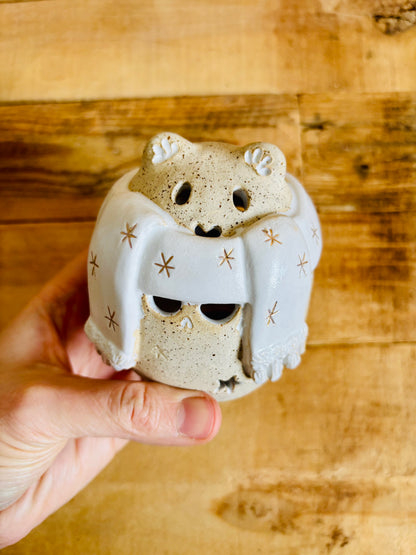 Ours polaire - photophore blanc et or 14