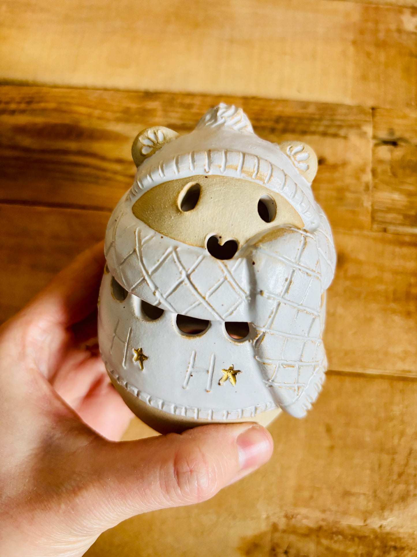 Ours polaire - photophore blanc et or 30