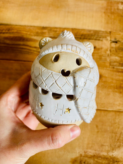 Ours polaire - photophore blanc et or 30