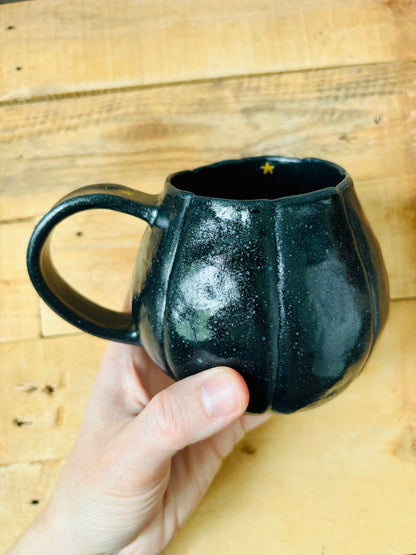 Tasse citrouille - noir et doré 3