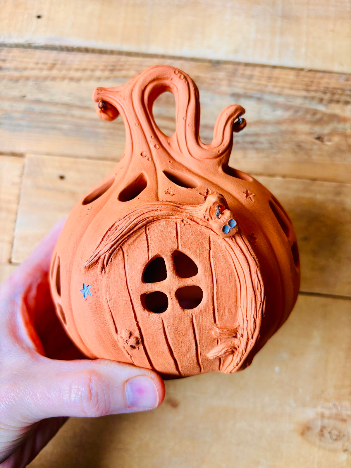 Maison citrouille - photophore orange 7