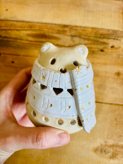 Ours polaire - photophore blanc et or 3