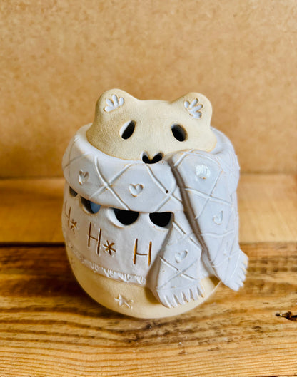 Ours polaire - photophore blanc et or 16