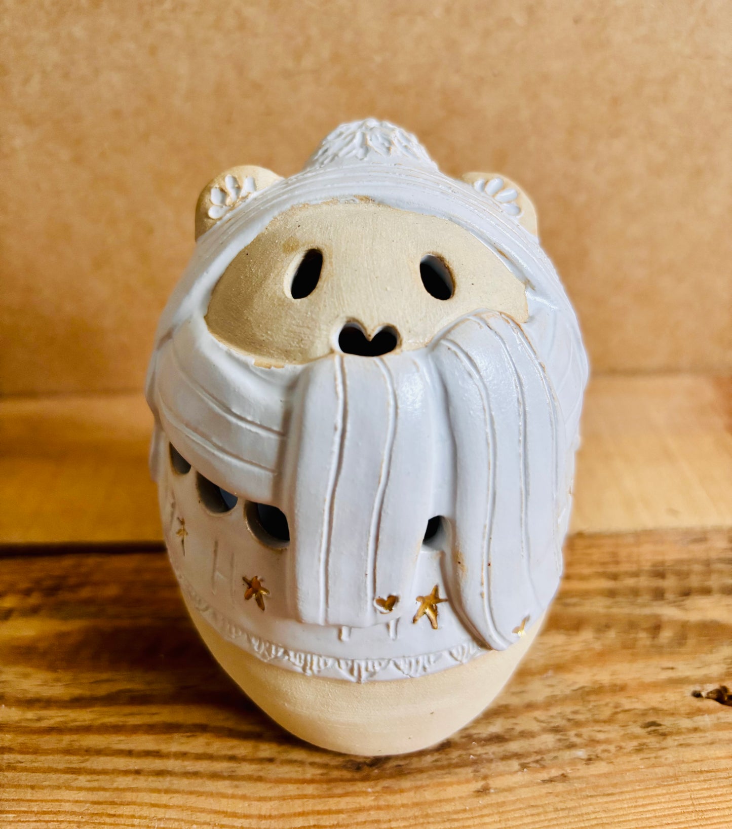 Ours polaire - photophore blanc et or 27