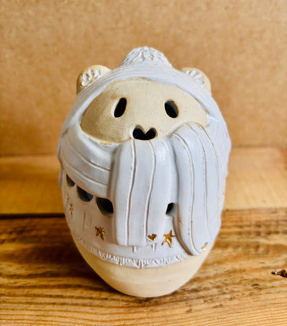 Ours polaire - photophore blanc et or 27