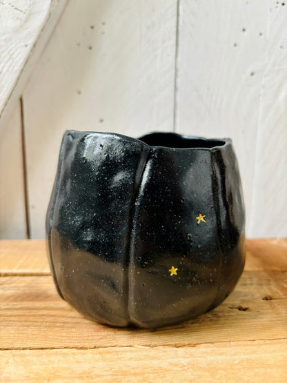 ETOILES - cache pot noir et doré