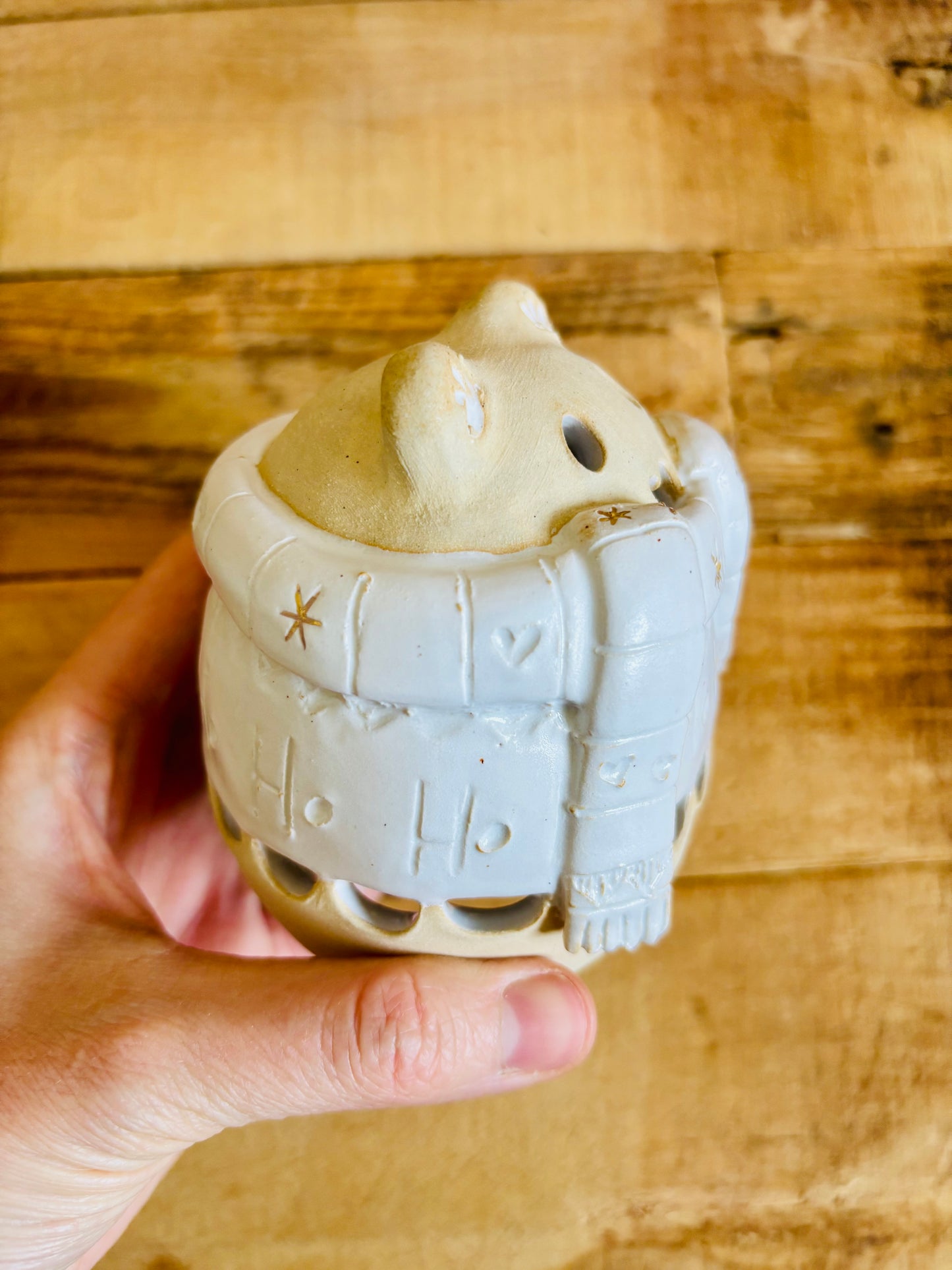 Ours polaire - photophore blanc et or 11