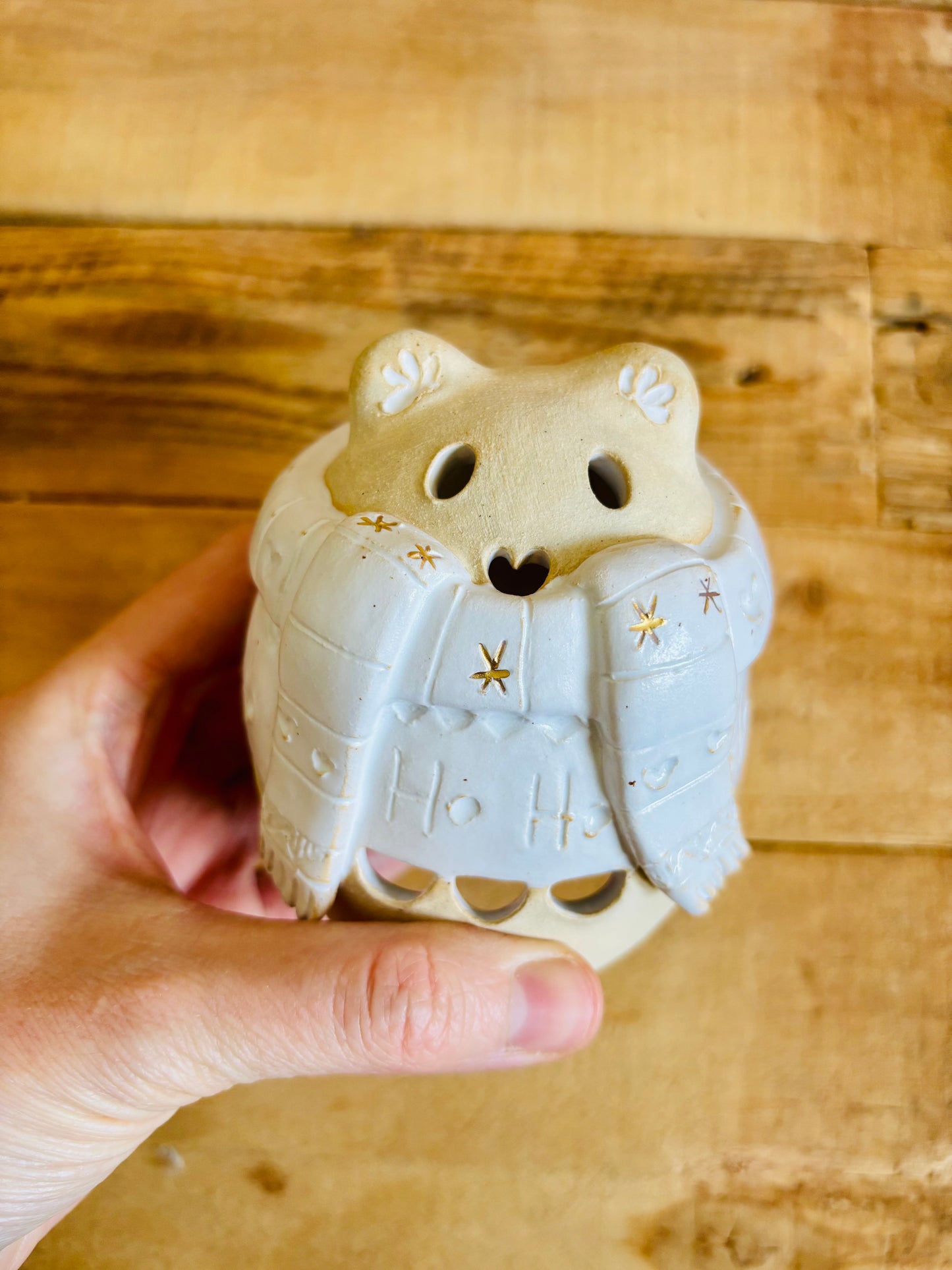 Ours polaire - photophore blanc et or 11