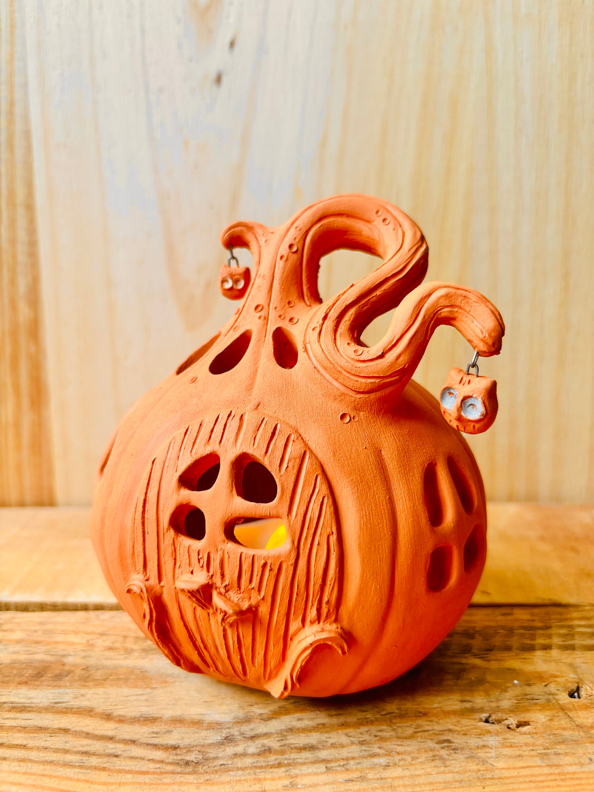 Maison citrouille - photophore orange 4