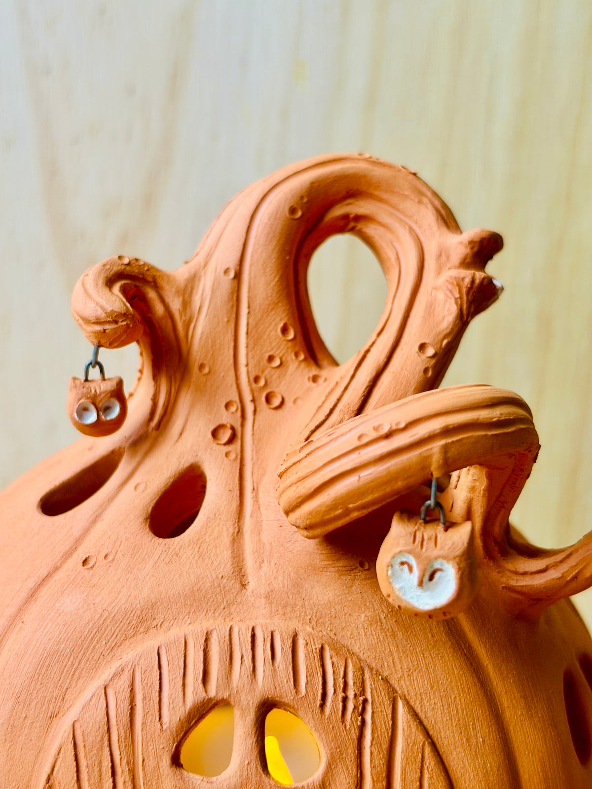 Maison citrouille - photophore orange 5