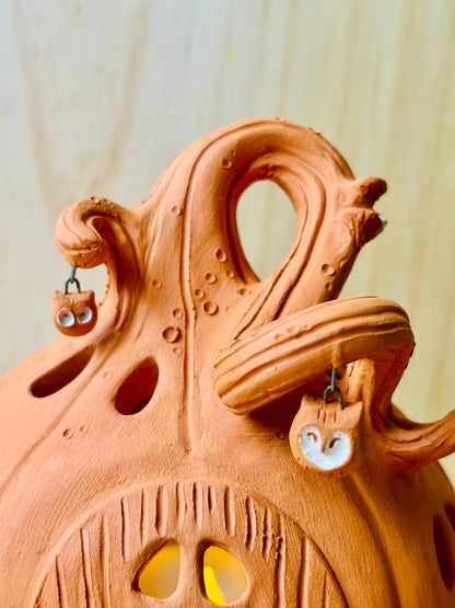 Maison citrouille - photophore orange 5