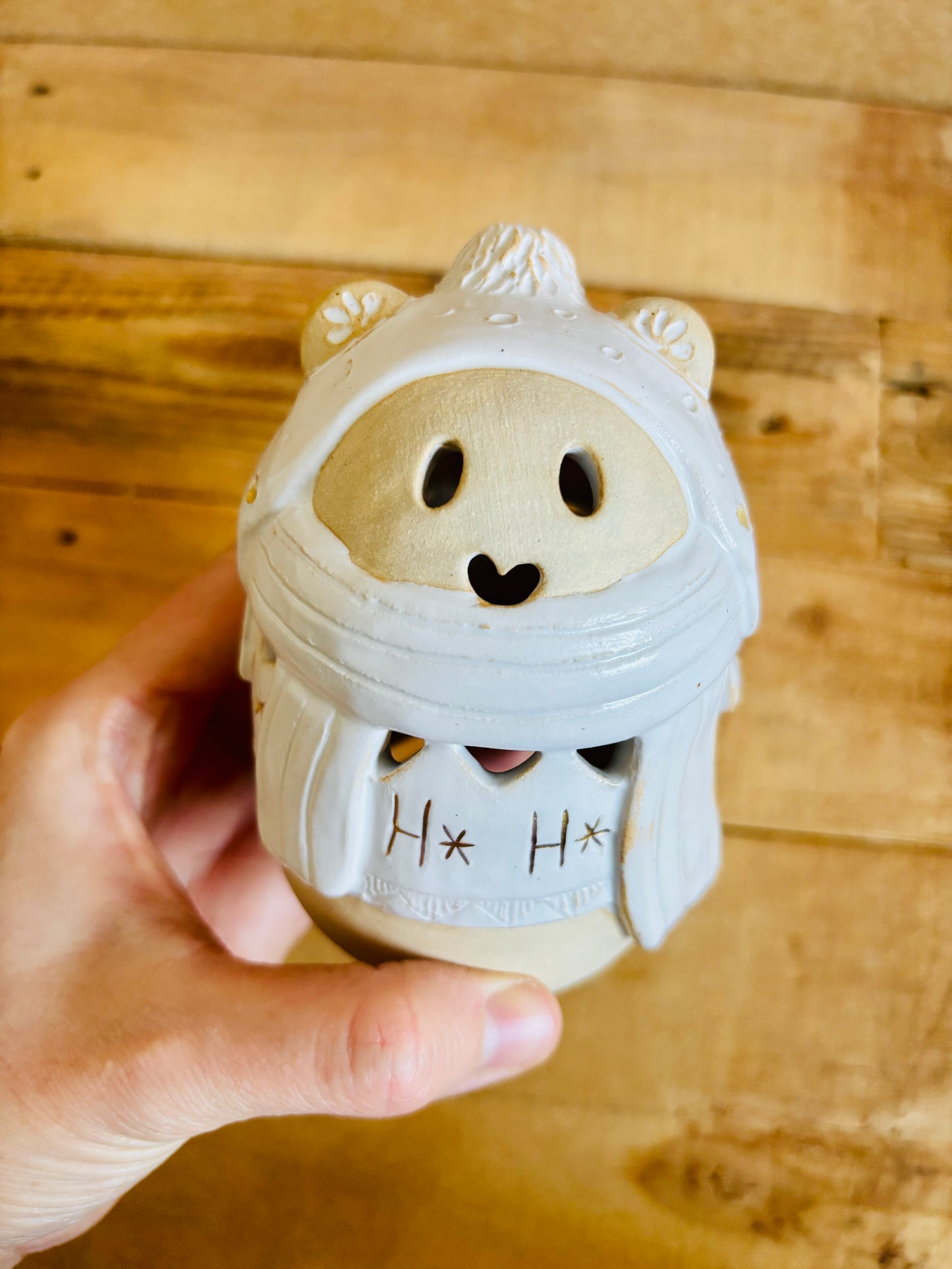 Ours polaire - photophore blanc et or 25