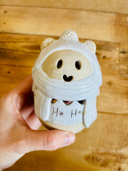 Ours polaire - photophore blanc et or 25