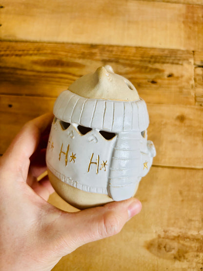 Ours polaire - photophore blanc et or 28