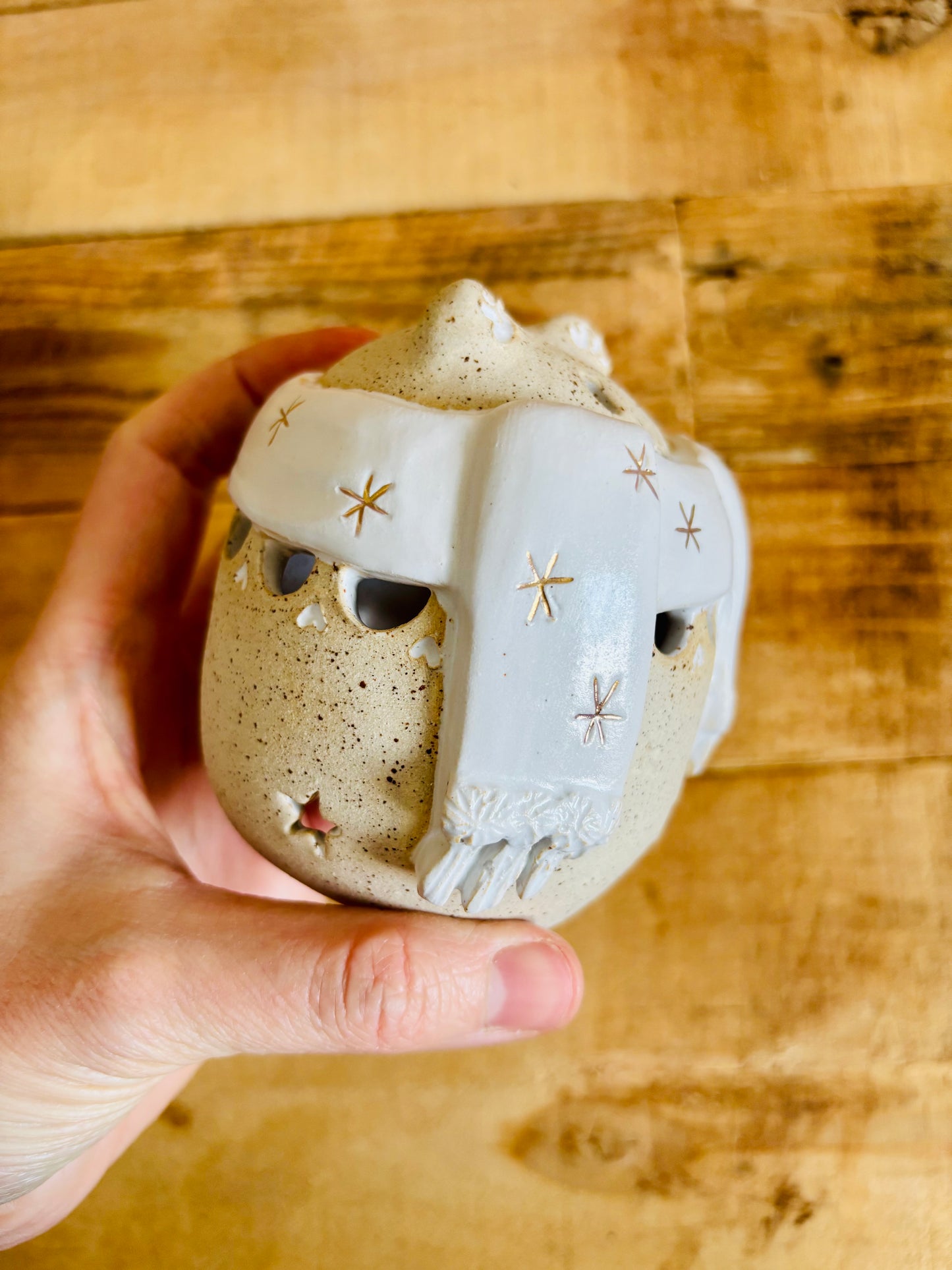 Ours polaire - photophore blanc et or 14