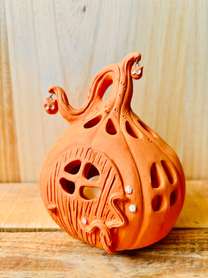 Maison citrouille - photophore orange 3