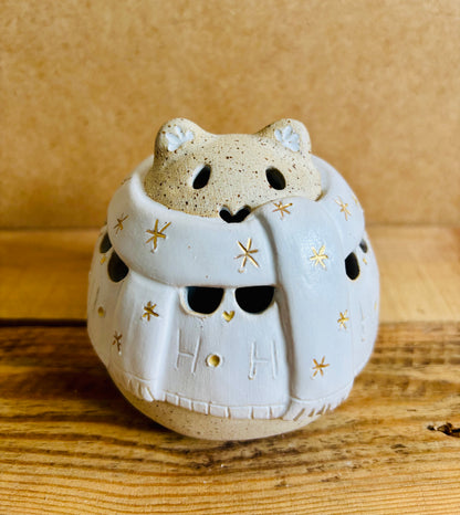 Ours polaire - photophore blanc et or 10