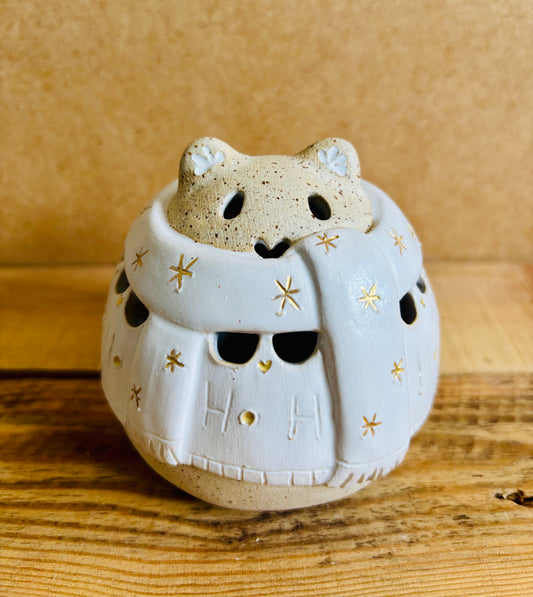 Ours polaire - photophore blanc et or 10