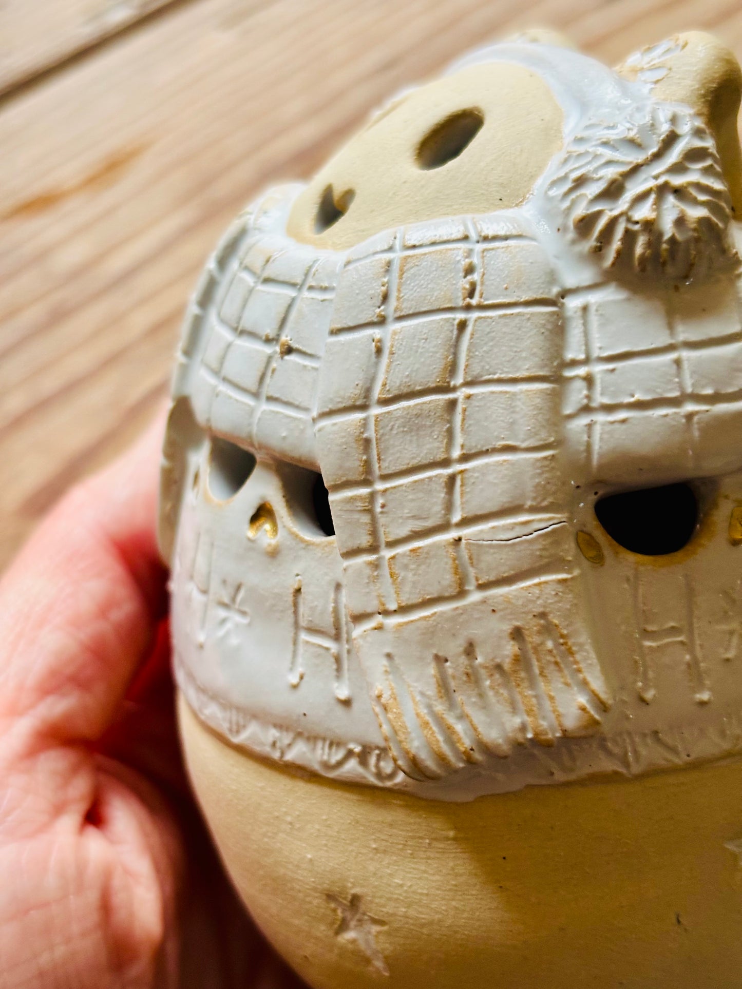 Ours polaire - photophore blanc et or 24