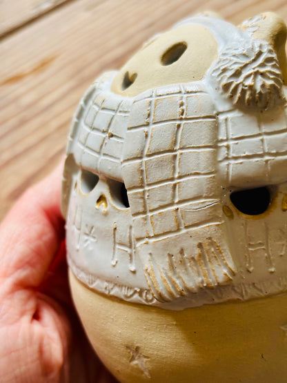 Ours polaire - photophore blanc et or 24