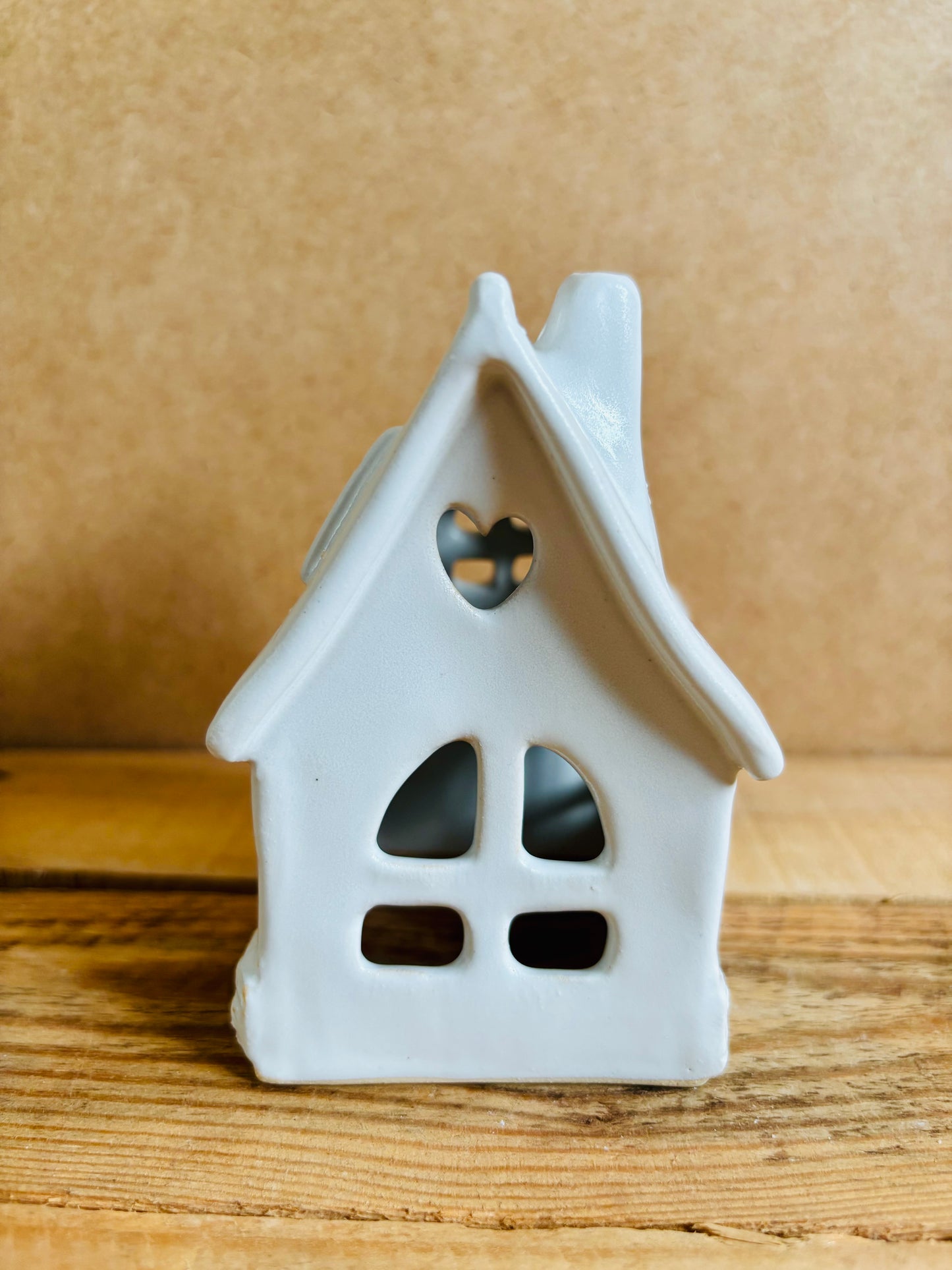 Maison de Noël - photophore blanc et or 31