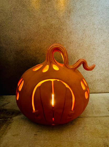 Maison citrouille - photophore orange 2