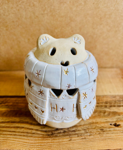 Ours polaire - photophore blanc et or 13