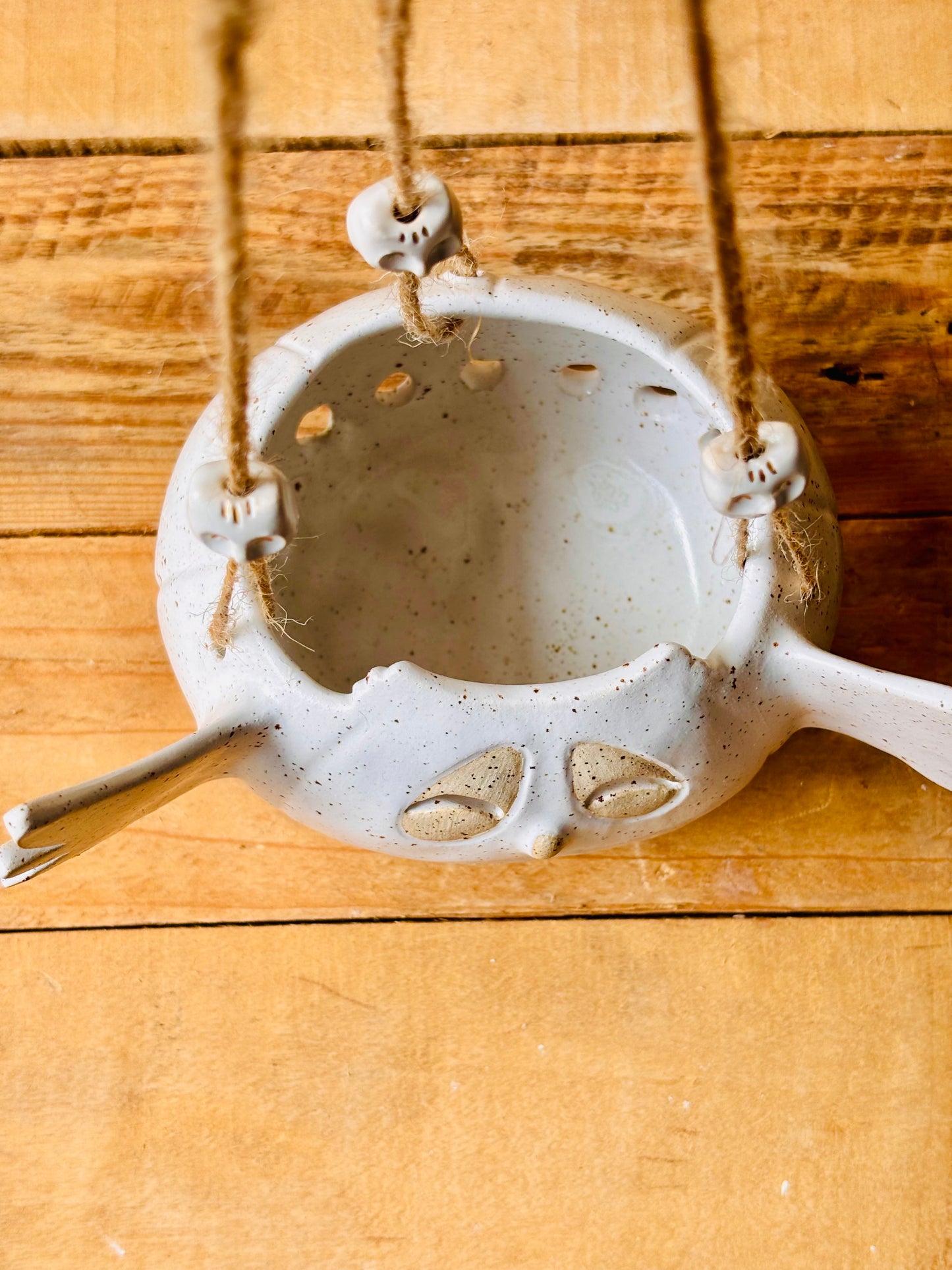 OTIS  - suspension photophore blanc moucheté et or - 1