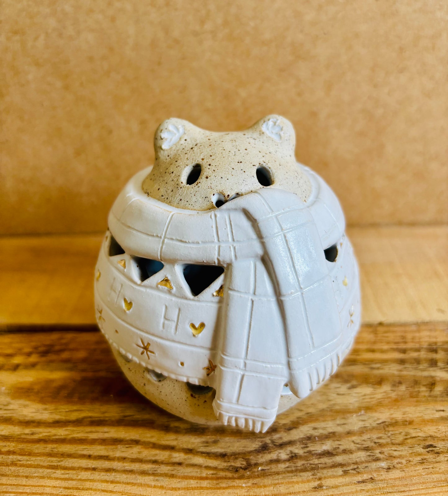 Ours polaire - photophore blanc et or 8