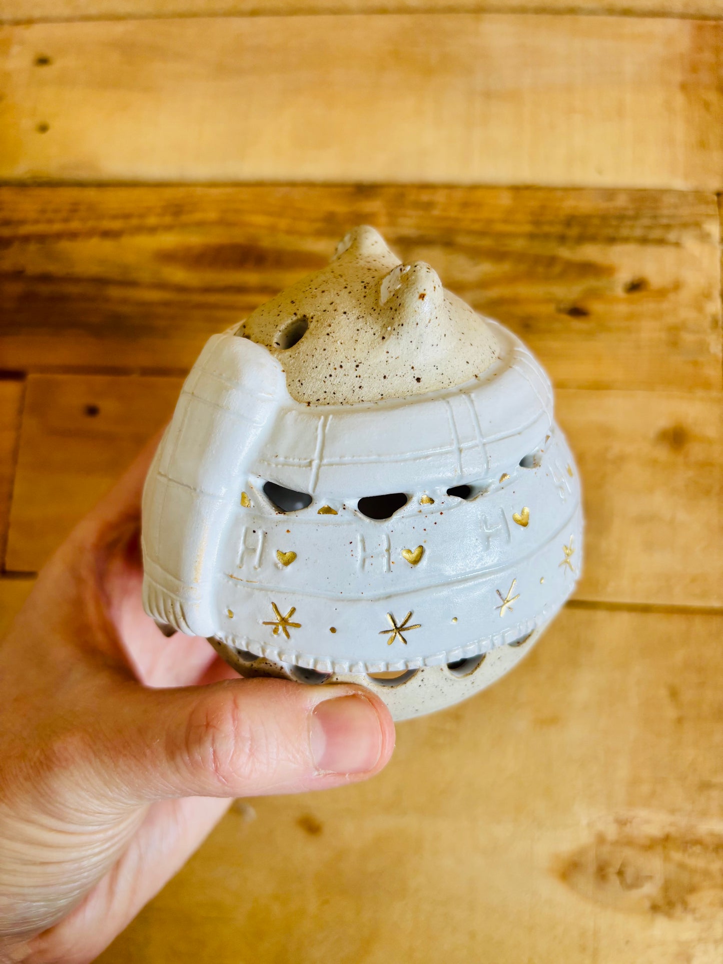 Ours polaire - photophore blanc et or 8