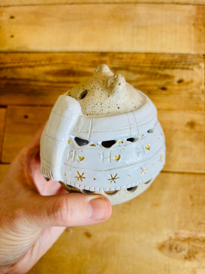 Ours polaire - photophore blanc et or 8