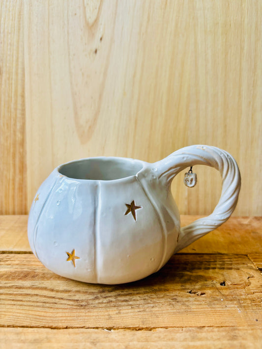Tasse citrouille blanc et or - imparfaite