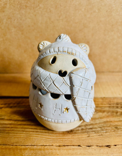 Ours polaire - photophore blanc et or 30