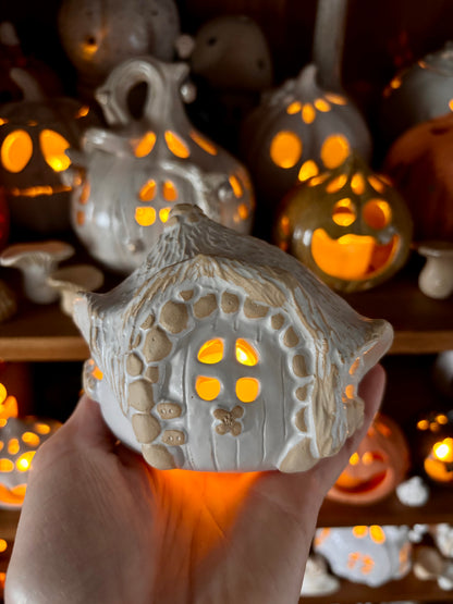 Maison Hobbit - photophore blanc 4