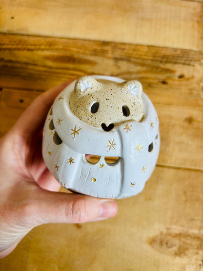 Ours polaire - photophore blanc et or 10