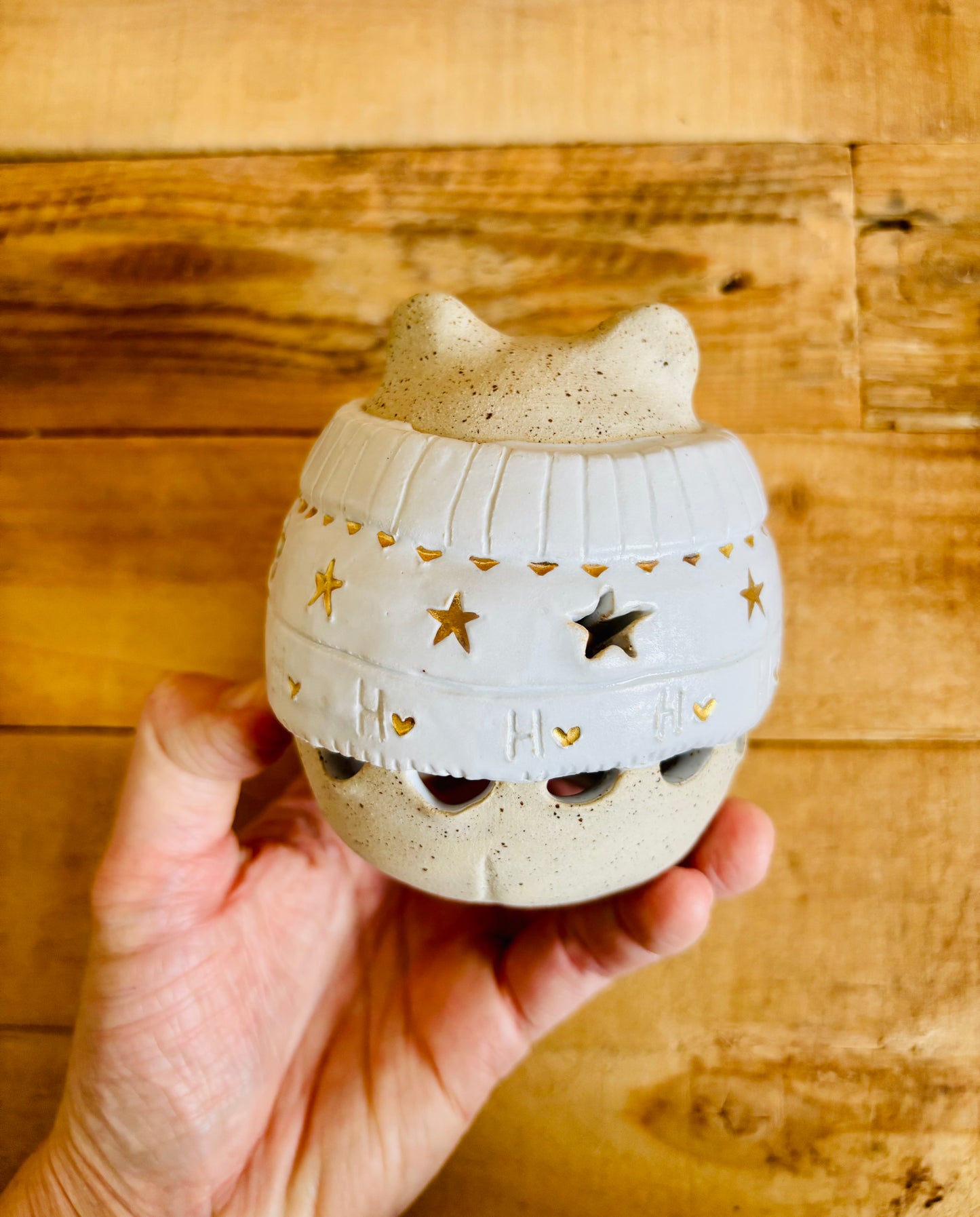 Ours polaire - photophore blanc et or 22