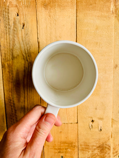 Tasse printemps - blanc, or, noir et cuivre - imparfaite