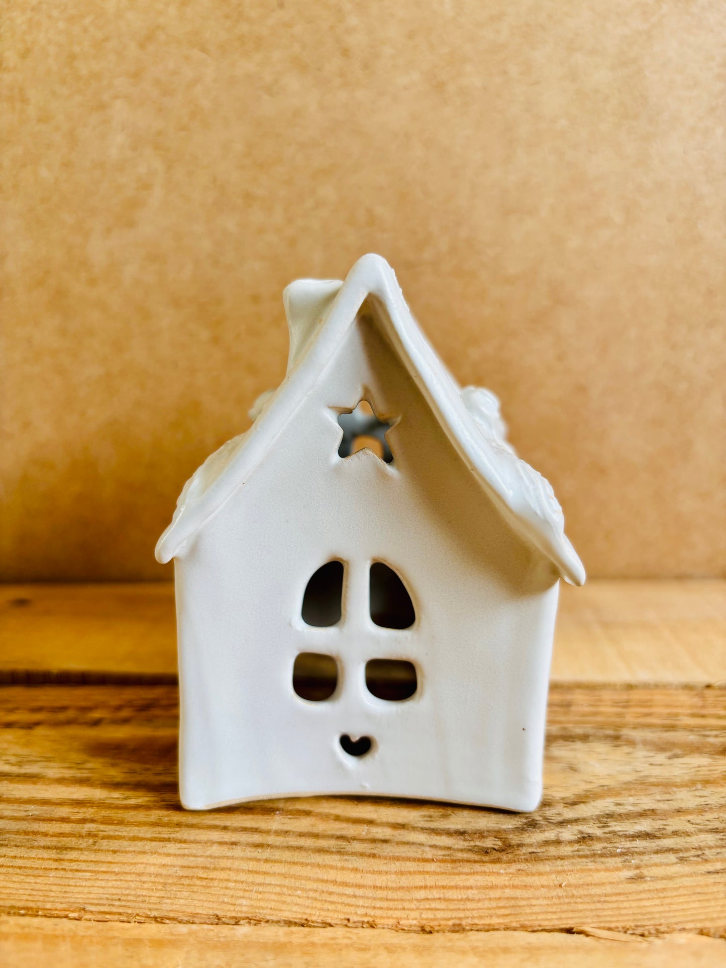 Maison de Noël - photophore blanc et or 23