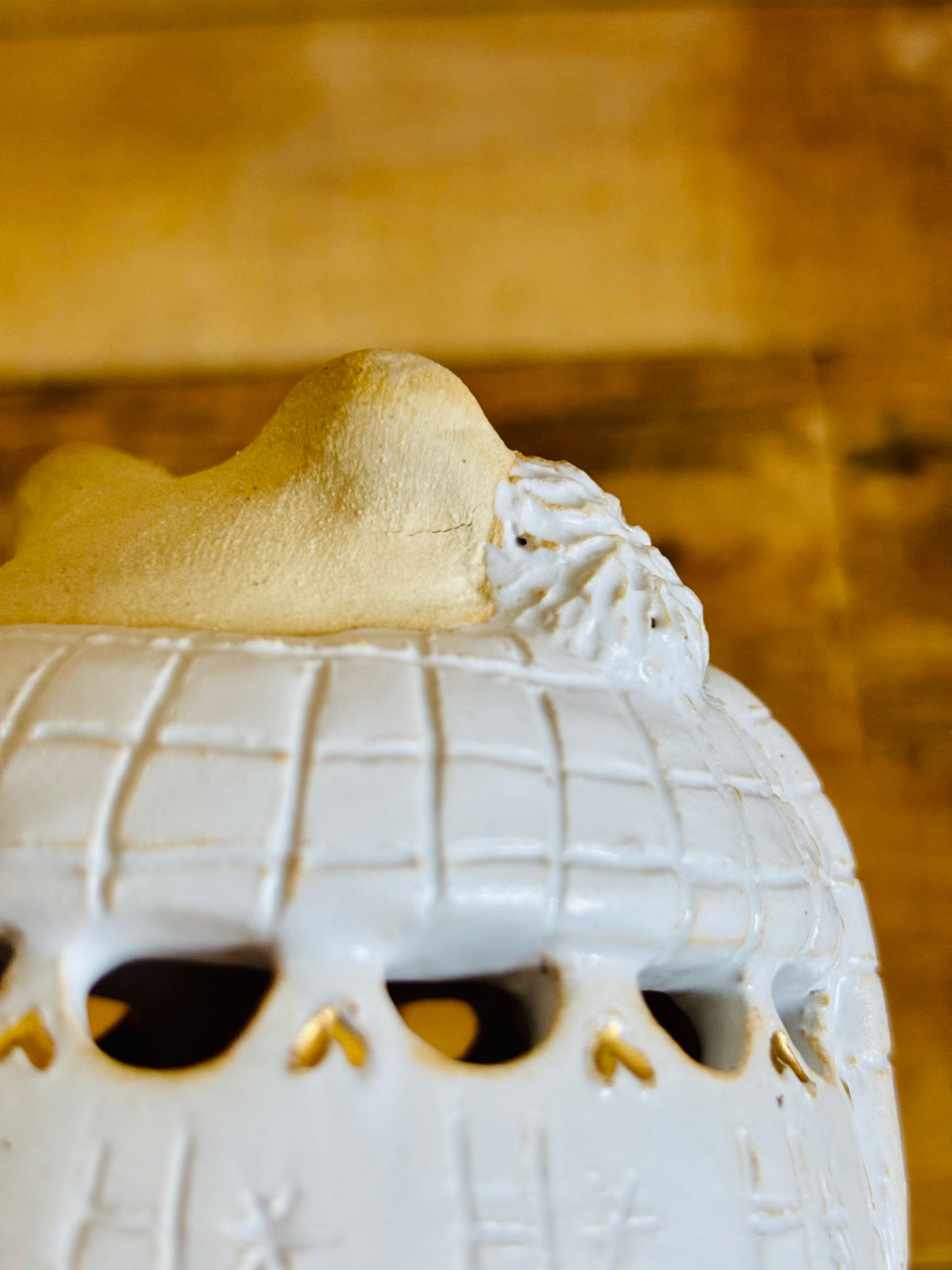 Ours polaire - photophore blanc et or 24