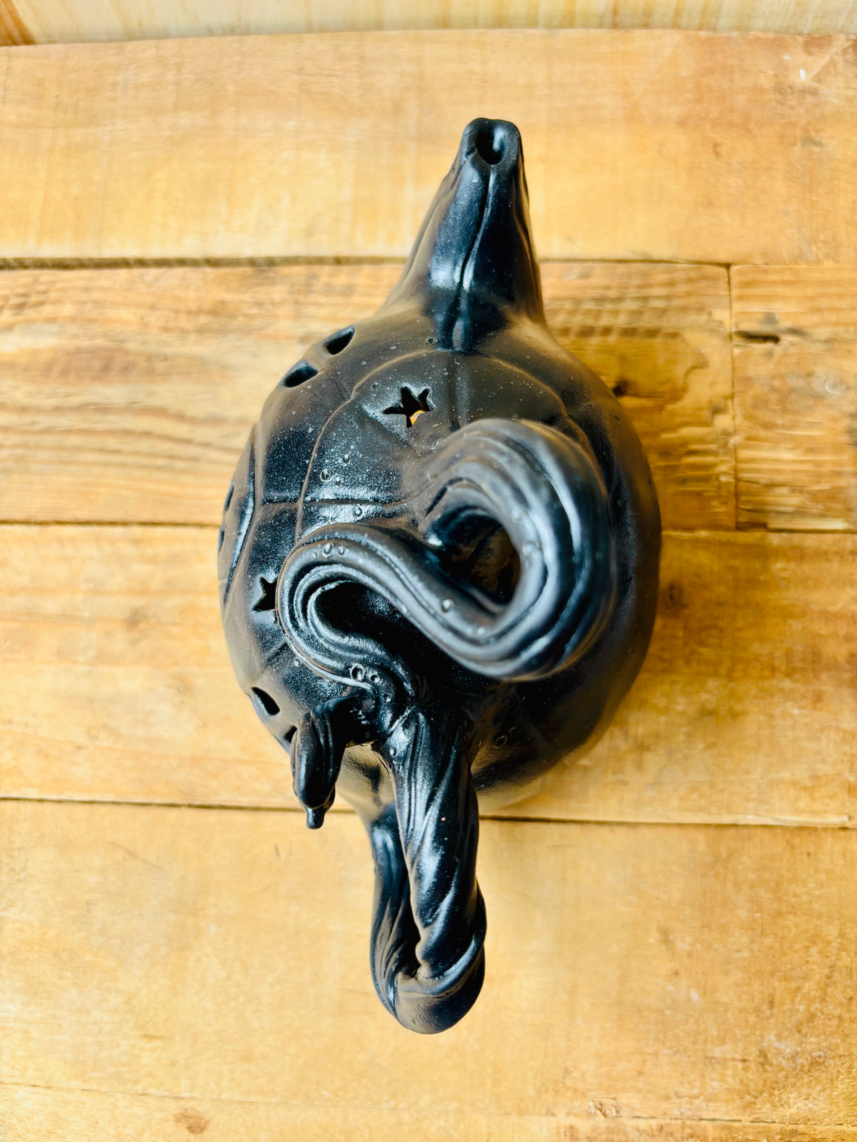 Théière citrouille - photophore noir et doré - 1