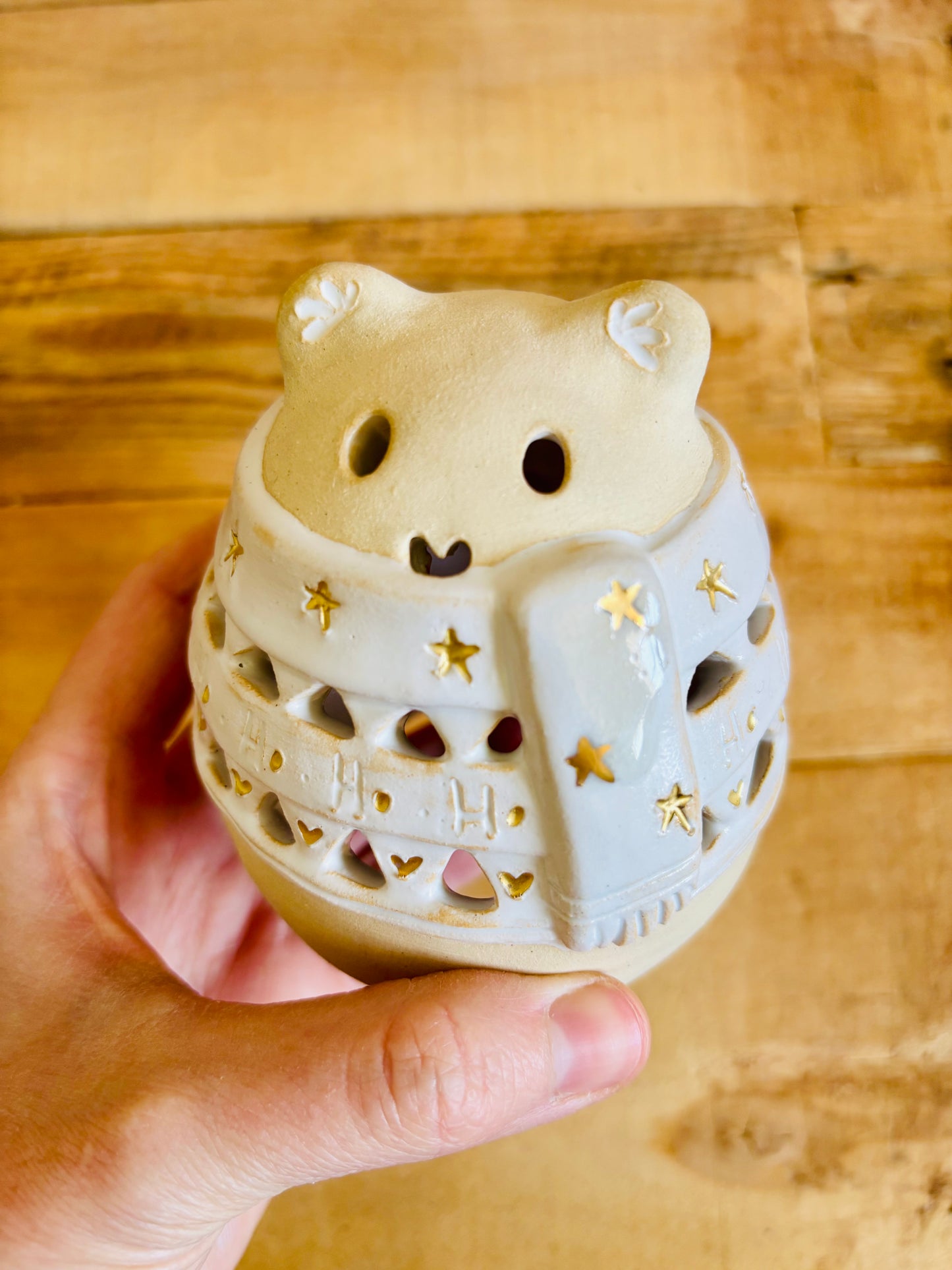 Ours polaire - photophore blanc et or 1