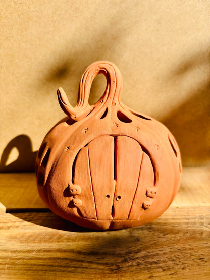 Maison citrouille - photophore orange 4