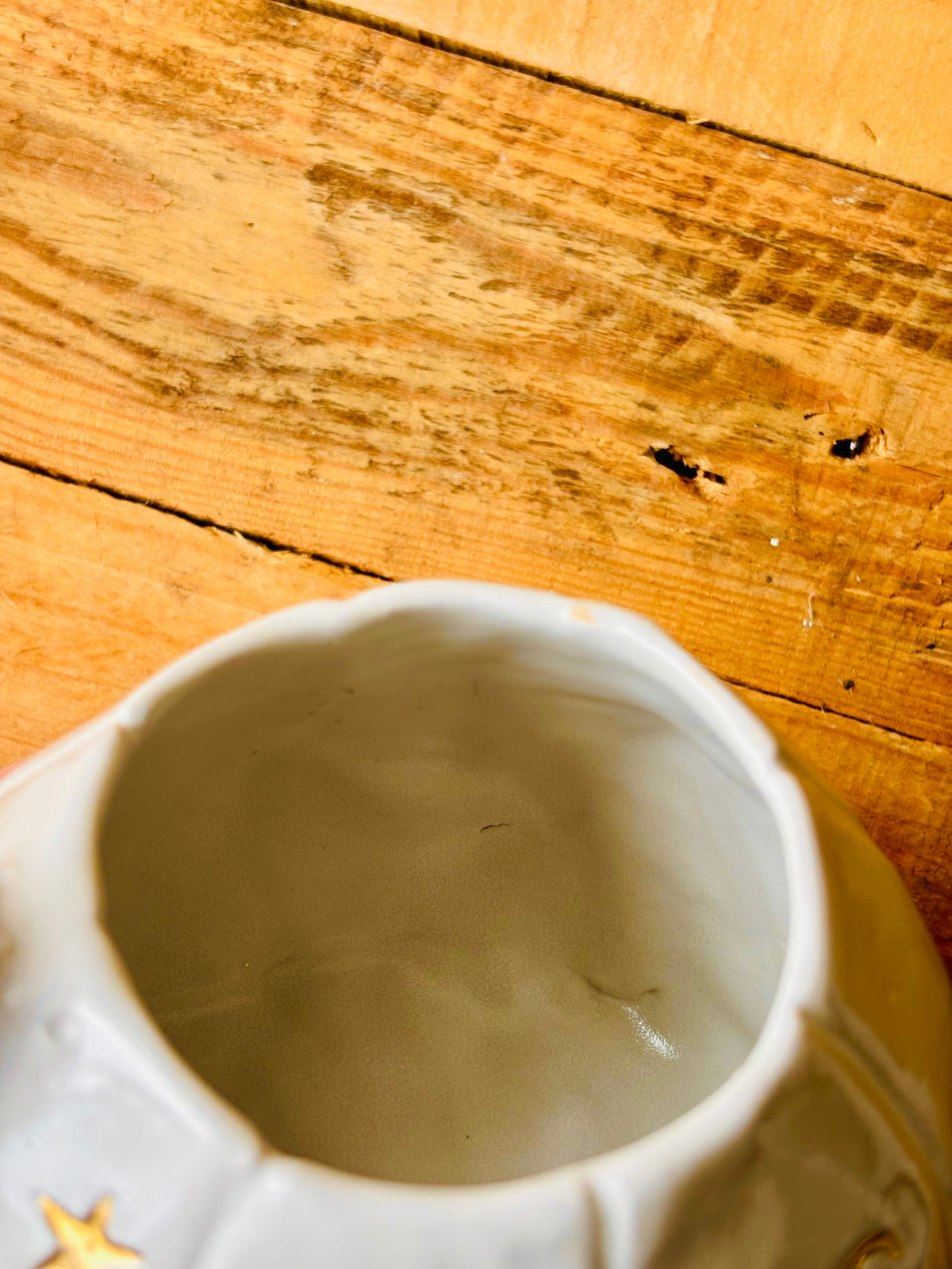 Tasse citrouille blanc et or - imparfaite