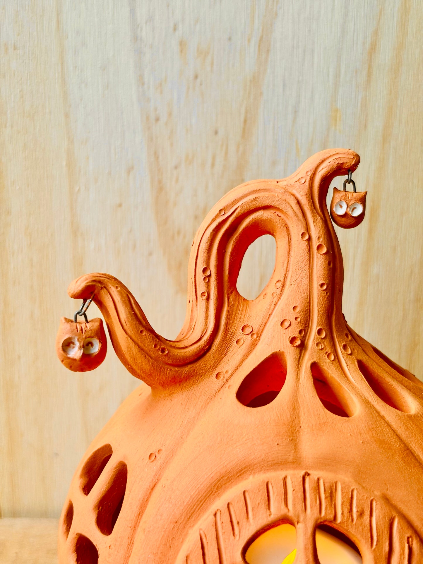 Maison citrouille - photophore orange 3