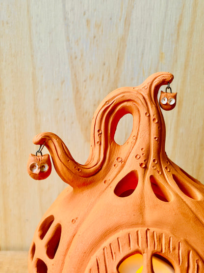 Maison citrouille - photophore orange 3
