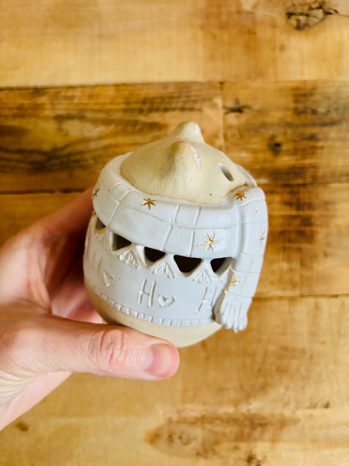 Ours polaire - photophore blanc et or 18