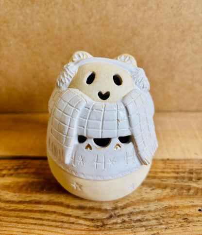 Ours polaire - photophore blanc et or 24